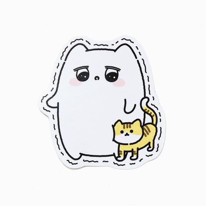 ぷるねコに猫めりこみステッカー